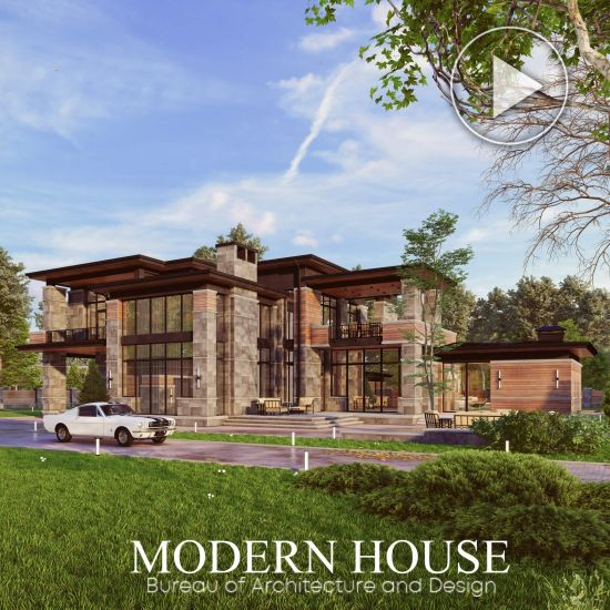 The project of a house in the style of American modern